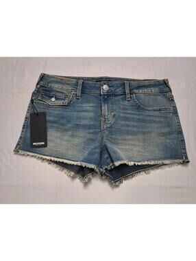 NWT True Religion Joey Vintage Low Rise CUTOFF SHORTS Flaps 30 Cotton Frayed